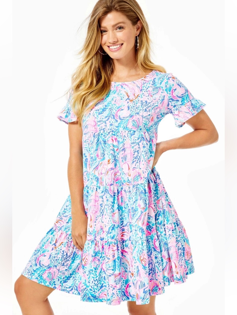 Lilly Pulitzer Jodee Ruffle Swing Dress in Treasure Trove L